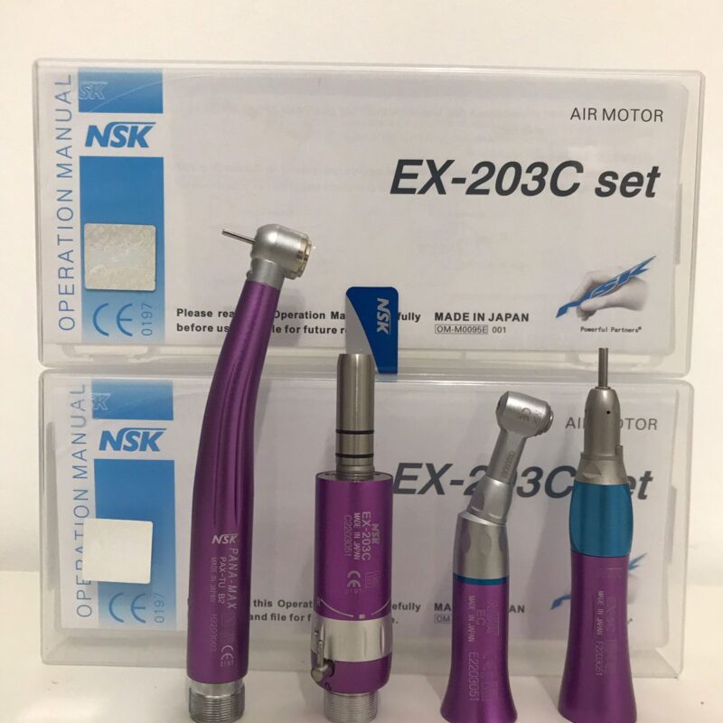 Kit Acadêmico Odontológico Lilas com alta rotação com led e micro motores NSK